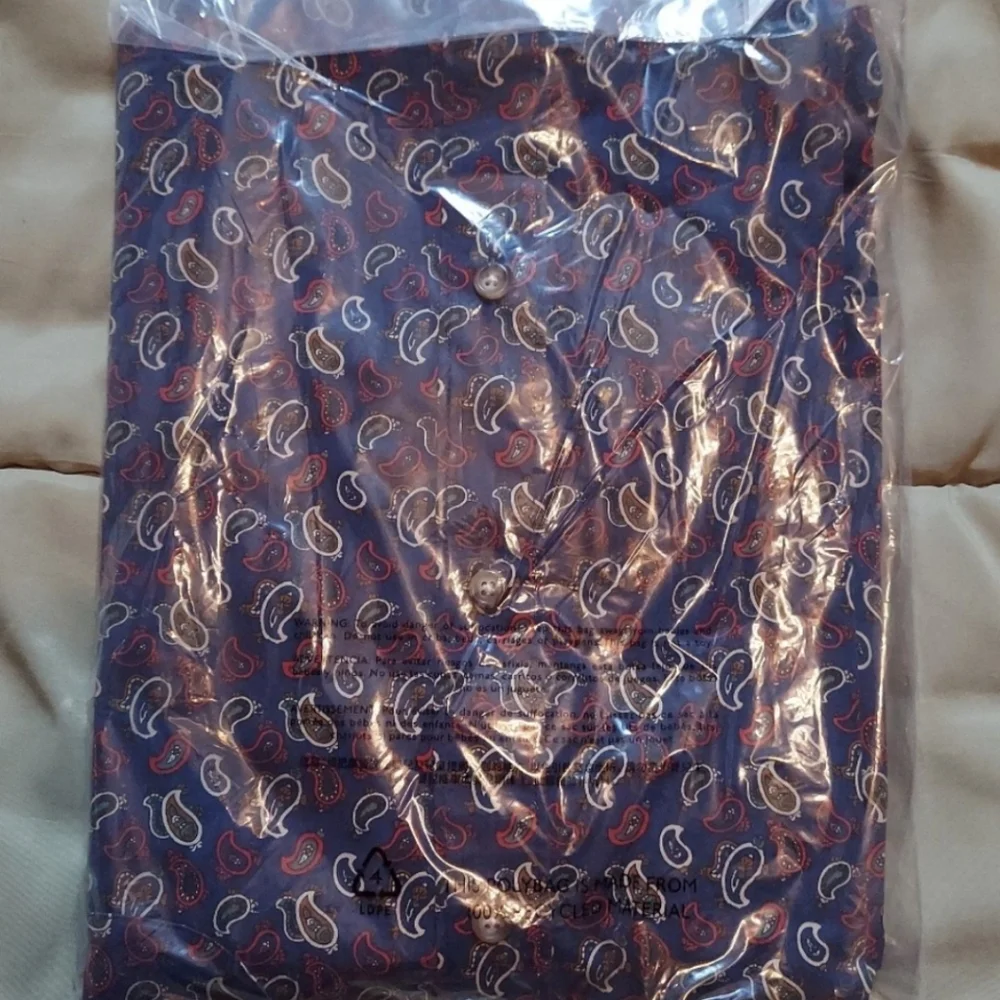 J.CREW Vintage twill shirt in Khalia Navy Blue Paisley Men's LG. BNWT SO $90